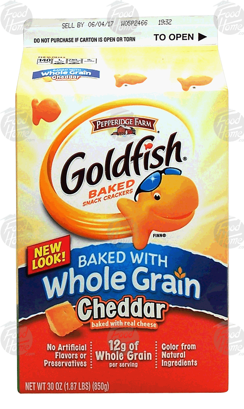 Pepperidge Farm Goldfish cheddar baked snack crackers made with whole grain Full-Size Picture